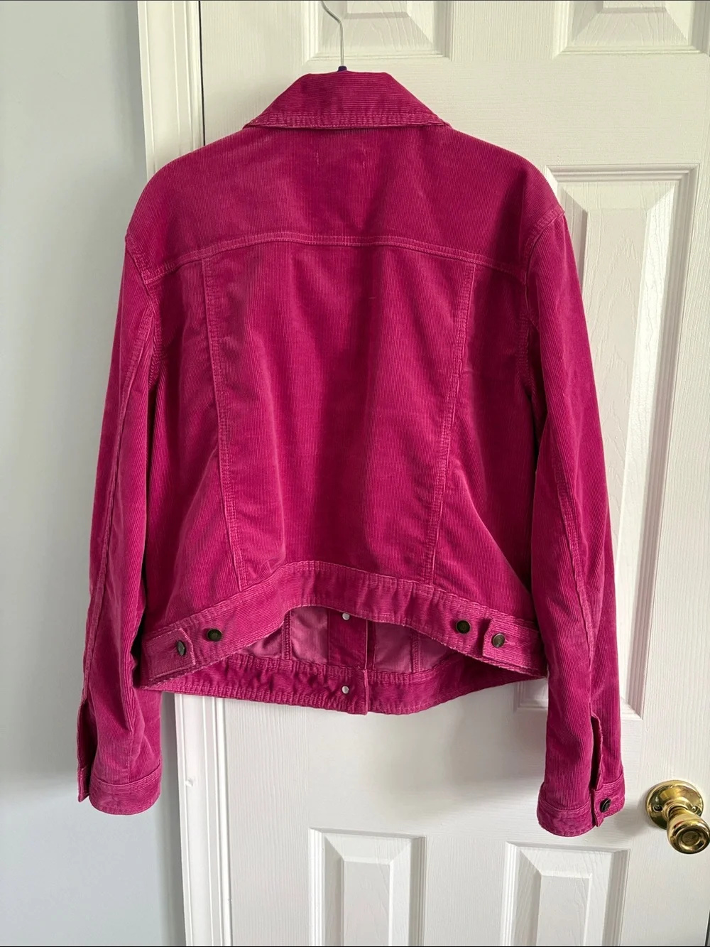 GAP 1969 Berry Pink Lily Flap Corduroy Button Front Trucker Jacket Size XL